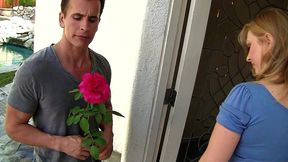 vicky vixen sucks talon valenti s cock in the bathroom and takes a facial