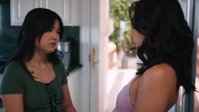 Petite teen twin stepsisters Lulu Chu adn Asian teen Kimmy Kimm for perverted big penis stepdad Charles Dera