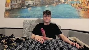 Ultra-Cute twink jacking off a giant pink cigar