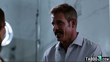 Skinny brunette teen Jewel Diamant has to satisfy her BFs perv stepdad