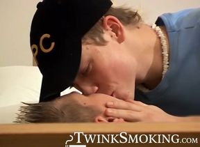 Wild chainsmoking and bareback fucking by uncut Michael Sipos and Stacey