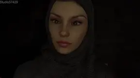 Hijab Lesbian Goddess Makes Her Female BDSM Slave Cum Smelling Her Nylons