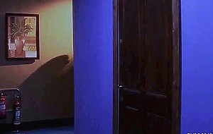 Voyer gets invited by the brunette milf for a phenomenal doggy style and a facial as a reward