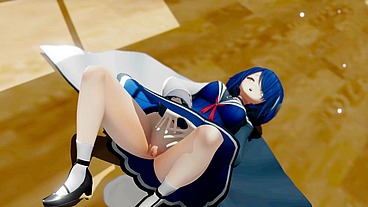 Time Stop Hentai Otdmtmk Vtuber Aogr Undress Sex School Corridor Mmd 3D Blue Hair