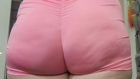 Pink Scrunch Butt Bodysuit :: Ass Flexing