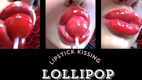 Lipstick Fetish kissing Sucking on a lollipop