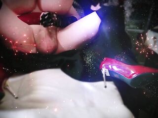 Jerk Off to Me Shoe Fondling Glitter Large Boobs Show Huge Tits Ever High Heels Silicone Breasts Cuckold Sissy Stiletto Heels Ball Stretching