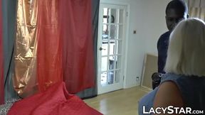 Photo shoot leads to interracial threesome with Lacey Starr