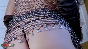 Ana-martin Pornstar Brunette with Big Boobs Ana Martin Dancing and Stripping with a Black Outfit