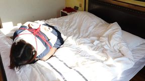 A girl in Black Stockings Is Being Whipped by Her Owner.