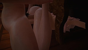 Girl Got Stuck Under the Bedside Table