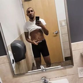 Miguel Brown in mirror abs boxers shirt black video 13