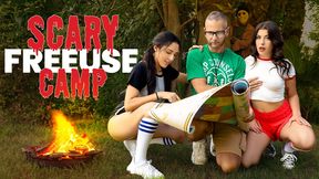 Camp counselor and stubborn campers Gal and Selena engage in taboo group sex with free use fantasy