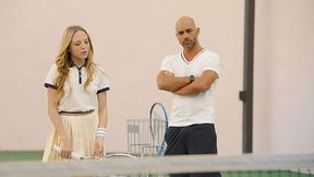 Shapely blonde Aubrey Star gets fucked on a tennis court