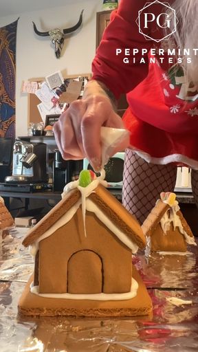 73 Giantess in 8-inch Heels Decorates a Gingerbread Village