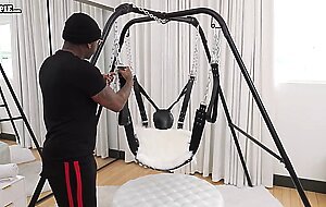 BBC Leaves Aubry Babcock Filled And Dripping On Sex Swing