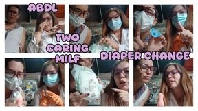 DIRTY DIAPER CHANGE - TWO SWEET MILFS