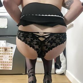 Sissy maid high heel training