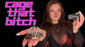 Cage That Bitch - Chastity Device Cuckold Cage Caged Ruined Orgasm Control Denial Verbal Humiliation Goddess Worship Big Tits Tease