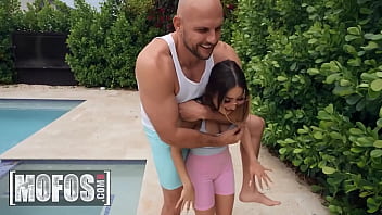 Violet Gems Gets A Taste Of JMac'_s Cock By The Pool Before They Go Inside For A Rough Fuck Session - Mofos