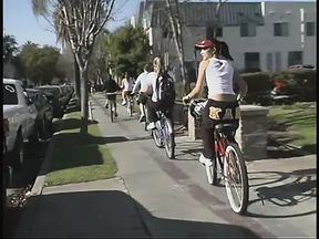 Three randy studs fuck a young babe in the back of their van