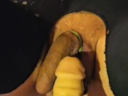Dildo Squirting All Over my Black Leggings
