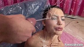 Gangbang session with Aleta Oceans' large breasts and huge rods