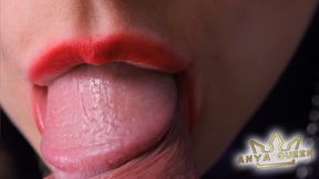 Naughty tongue and cock.Extreme Close-Up ASMR