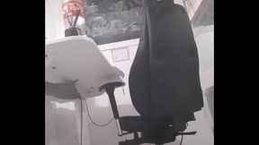 Transgender mess prepares to fuck ass with huge dildo