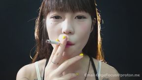 Asian Smoking Babe: Deep Drags and Thick White Exhales — SHUO1 4K