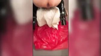 Bareback anal fisting and piss play with crossdresser sub