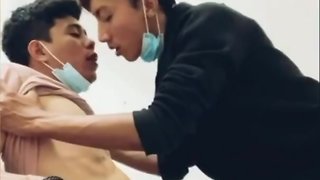 Indonesian amateur gay couple: masturbation & big cock outdoors