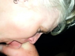 Wife sucking some guys cock dry as another finger fucks her