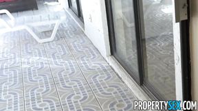 Propertysex Homeowner Finds Hot Petite Blonde Waiting in Backyard