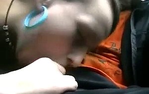 Tanya starts playing with my cock as I drive a ...