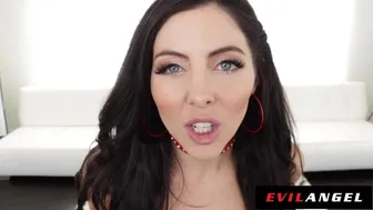 Innocent Brunette Theodora Becomes Dirty-Talking Anal Slut for Massive Cock