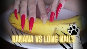 Banana completely DESTROYED with extreme sharp long nails!!