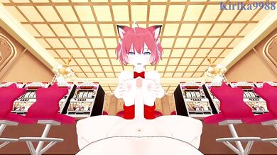 Akami Karubi (Bunny Girl) and I have intense sex in the casino. - VTuber POV Hentai