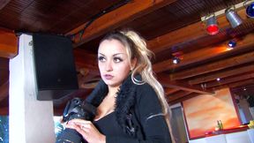 Sexy brunette picked up and gets casual sex in a bar