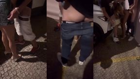 famosa grava video amador no estacionamento fudendo com 2 machos chupa e mete gostoso com os 2