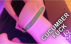 Riding Cucumber for a Huge Belly Bulge!