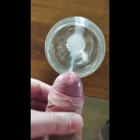 Fresh Greek sperm in the glass