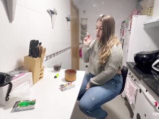 Smokin' in kitchen