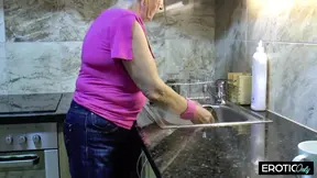 Hairy granny gets fucked hard in doggy style