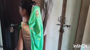 Indian Wife Getting Ready in Green Saree Part 2