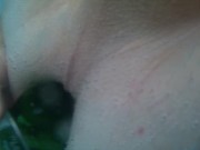 Horny in Jacuzzi - Beer bottle in ass