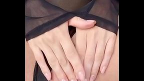 Watch me caress and stretch my creamy pussy!