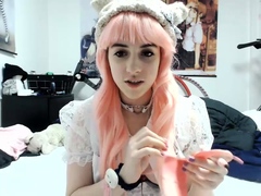 Petite amateur redheaded teen pisses and sucks cock
