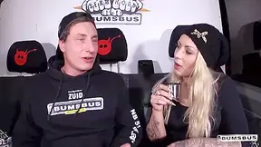 Jason Steel, Blondie Blow And Mia Blow In Tattooed German Blondie Takes Hard Cock And Facial In The Bus