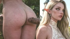 a busty blond elf got lost in my garden...i welcomed her in every tiny hole with my giant hard dick!! [ai]